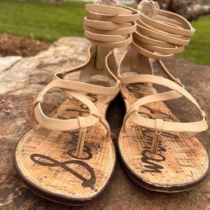 Sam Edelman Strappy Flat Sandals Nude Size 9